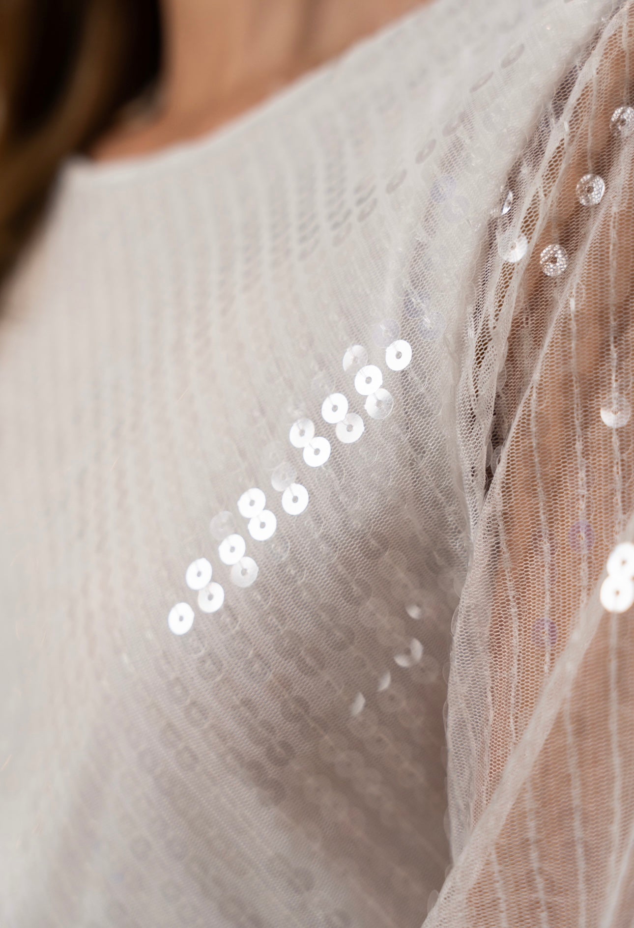 White Sequin Mini Dress