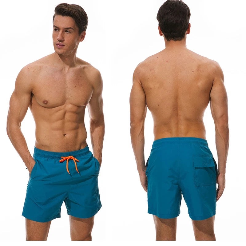 Blue with Orange String Short Men Swimwear