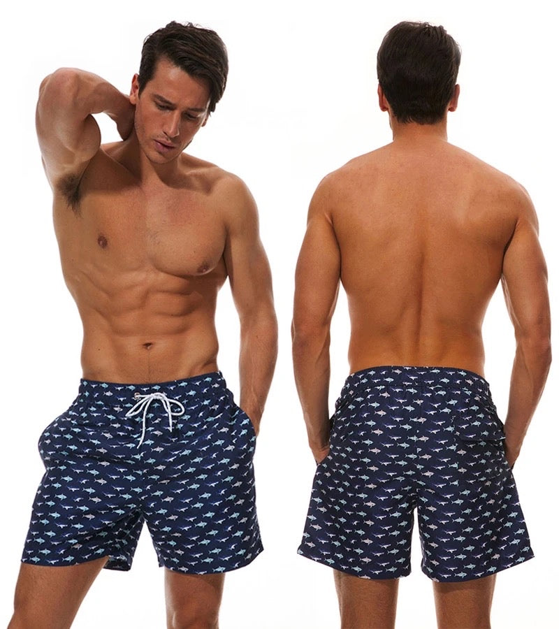 Shark Print Short Men Swimwear