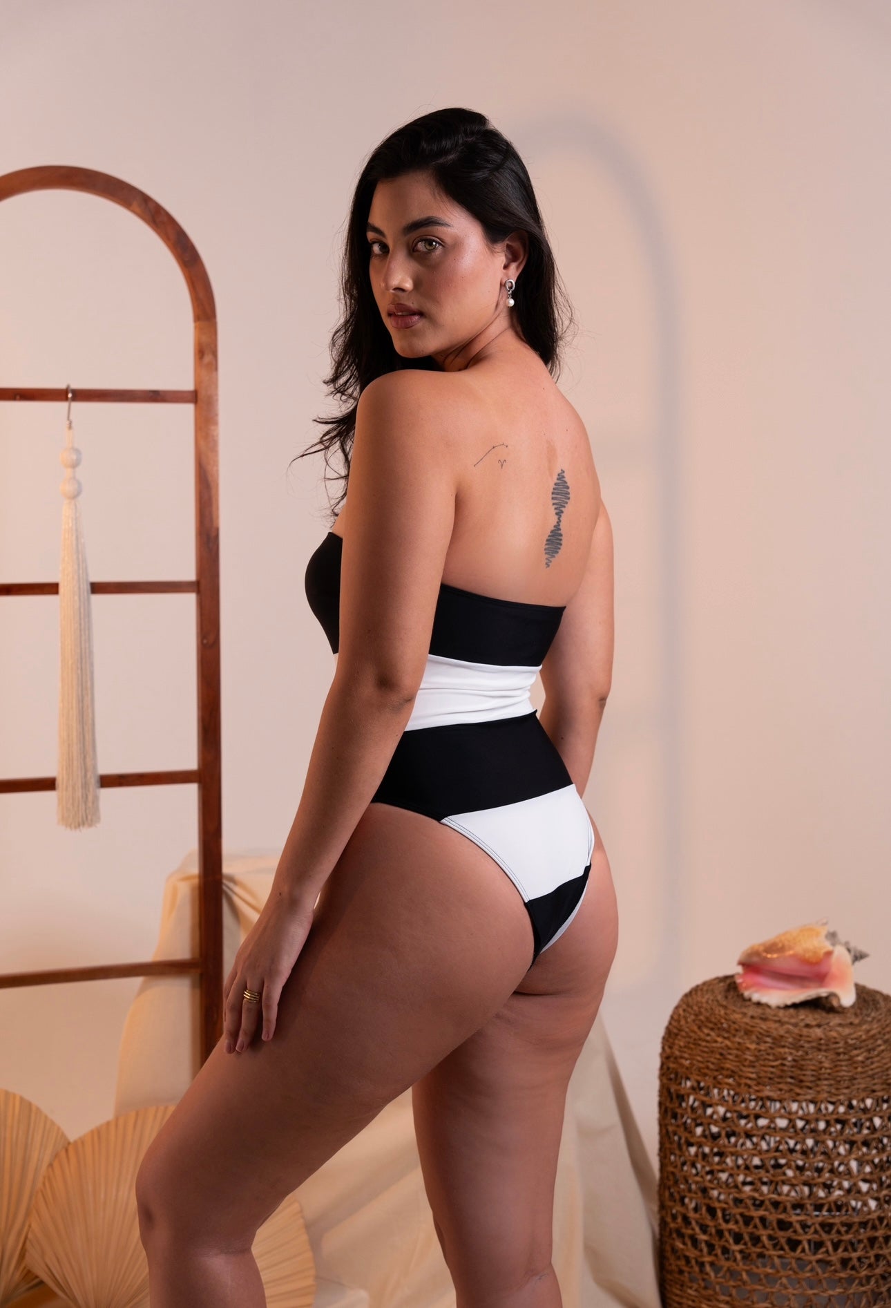 B&W One Piece Swimsuit