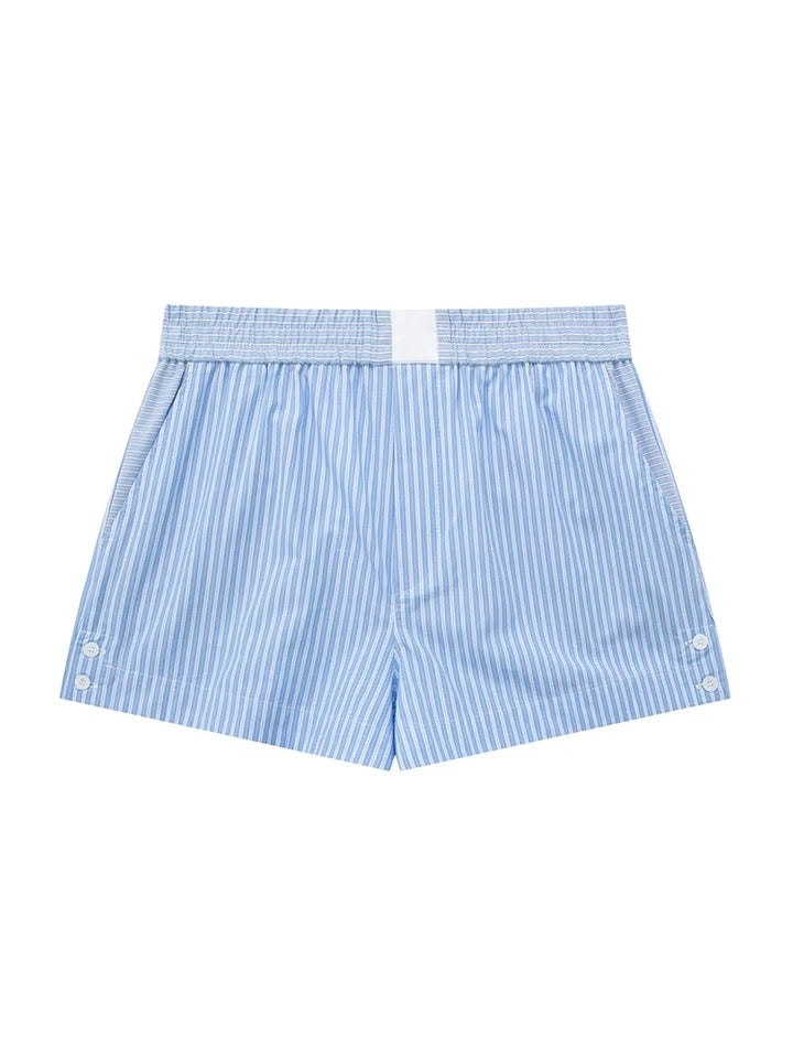 Stripes Blue Two Piece Short Set