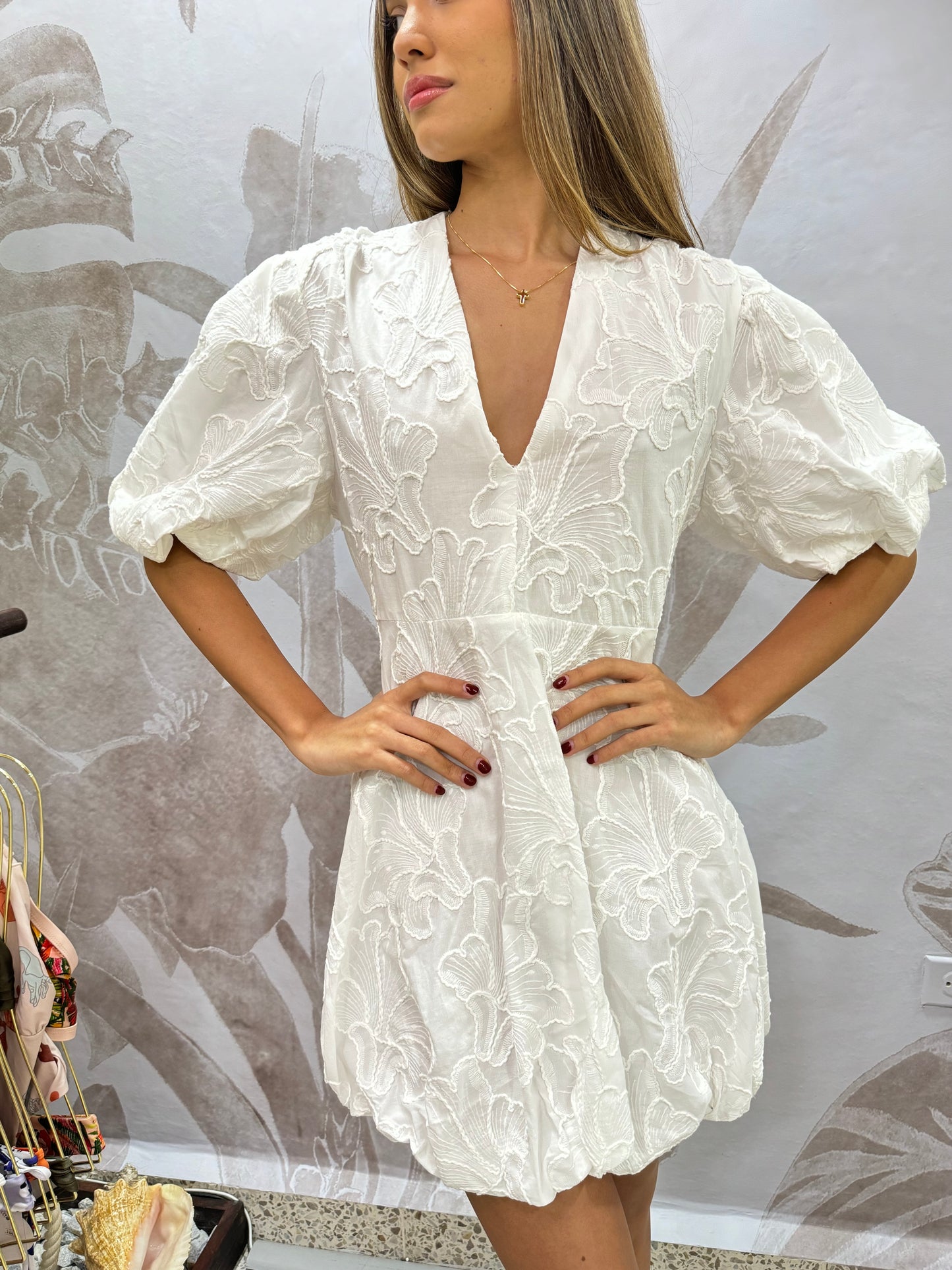 White Embroidery Dress