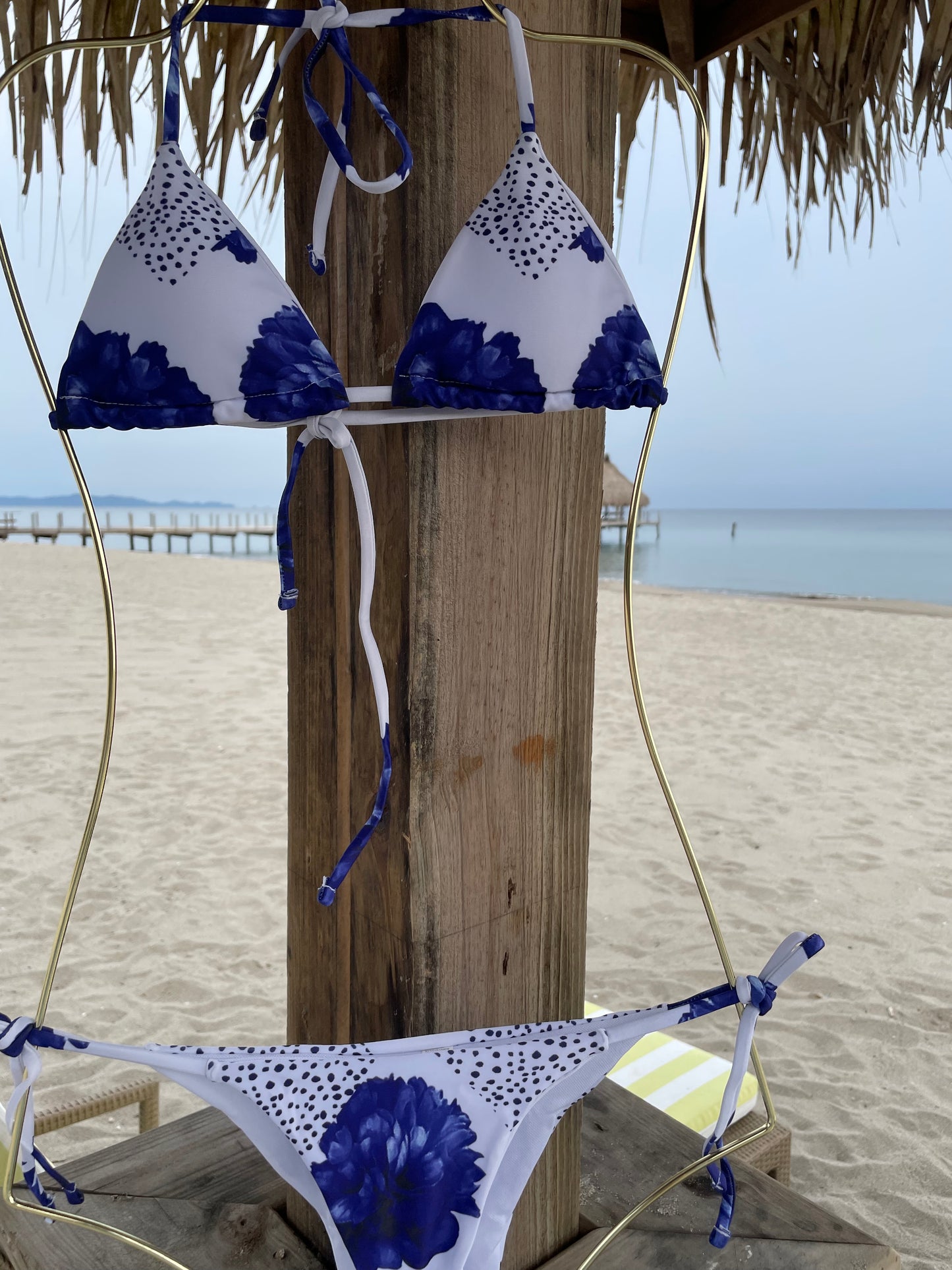 Blue floral bikini