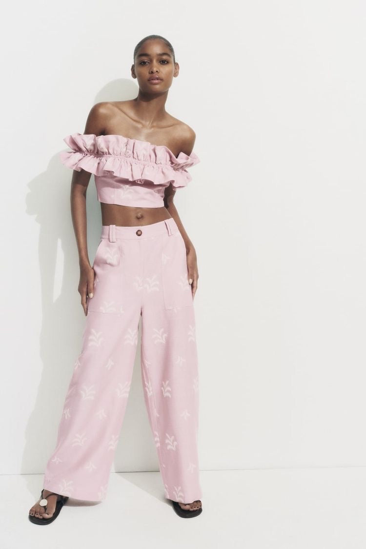 Amara Pink Strapless Set