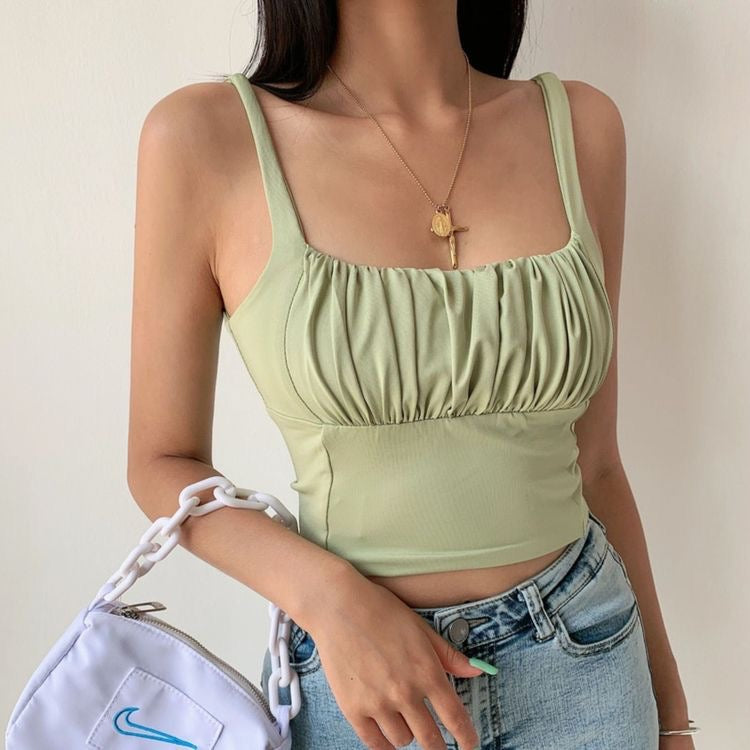 Green Scrunched Top