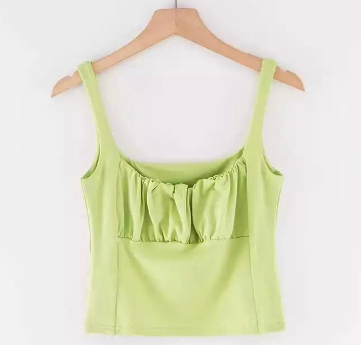 Green Scrunched Top